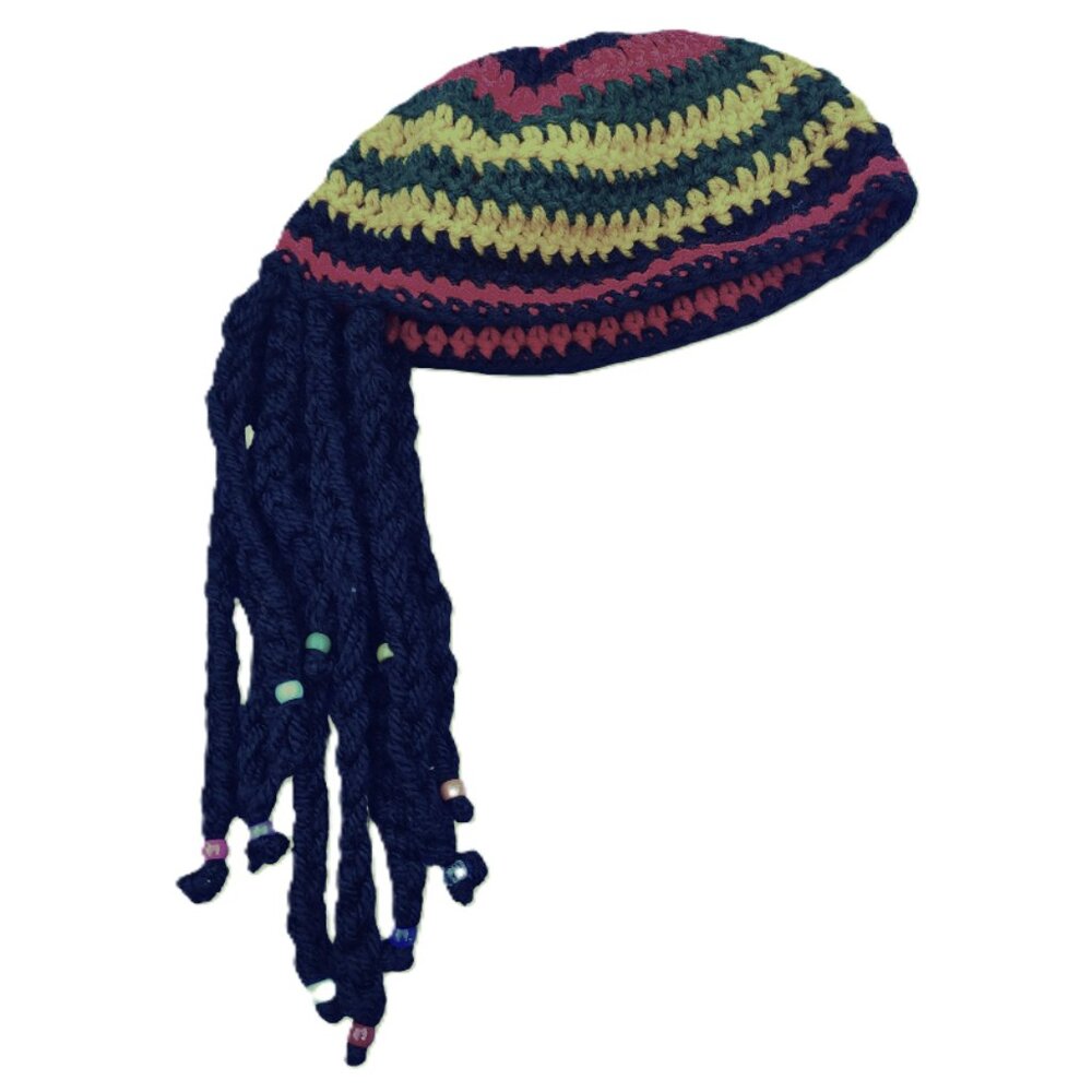 Crochet Rasta Hat Wig Adult One Size Halloween Costume Excellent Condition